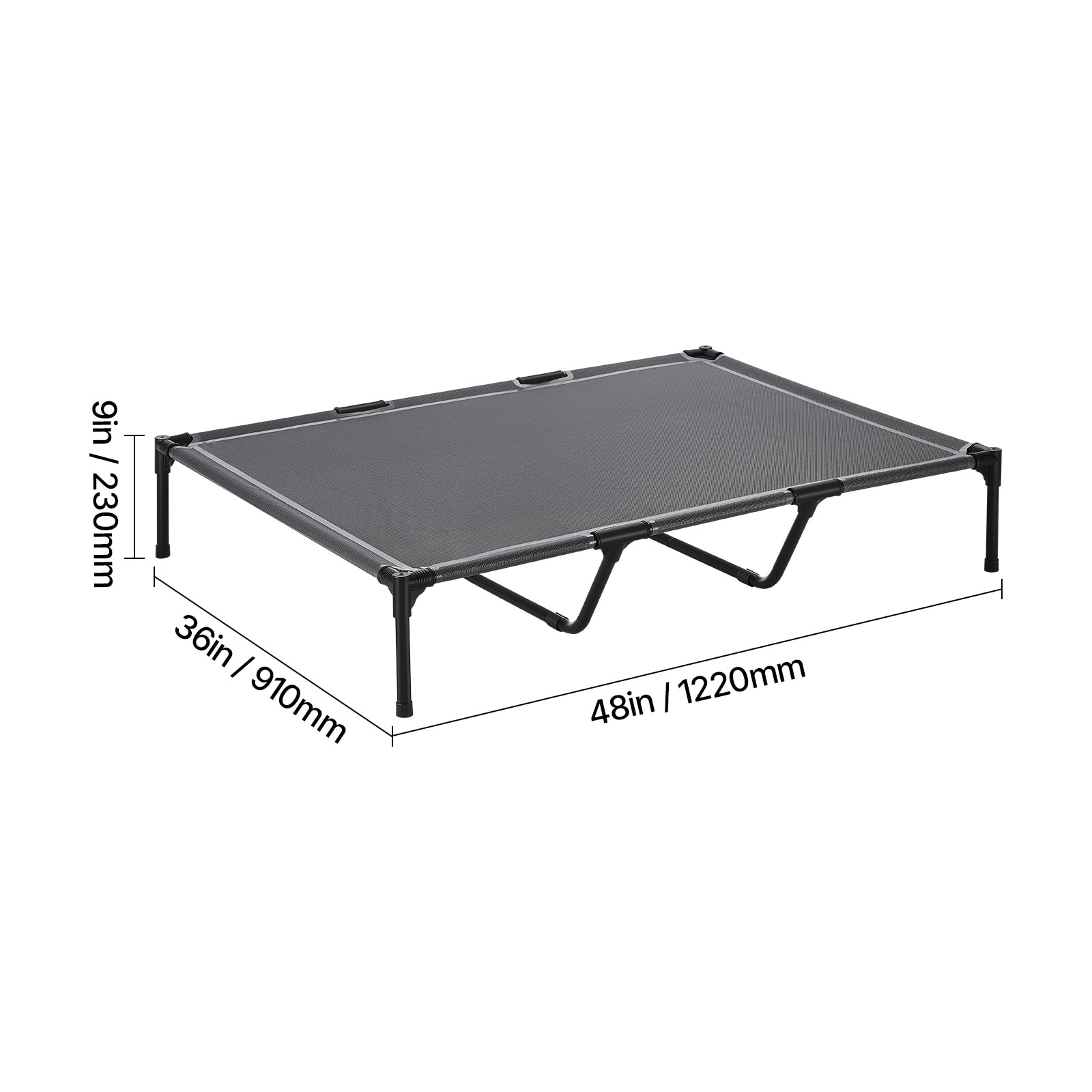 Raised Dog Bed For Large Dogs Portable Metal Frame Pet Cot_voghion.com